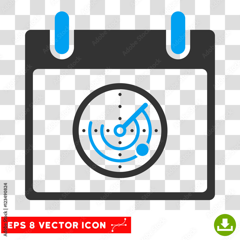 Vector Radar Calendar Day EPS vector icon. Illustration style is flat ...