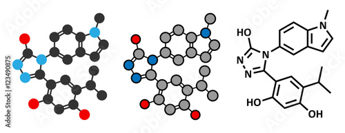 Ganetespib cancer drug molecule (HSP90 inhibitor).