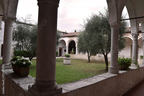 The cloister of a convent in Brescia countryside photo