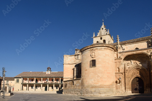 Main square and Magdalena church, Torrelaguna, Madrid, province, Spain,