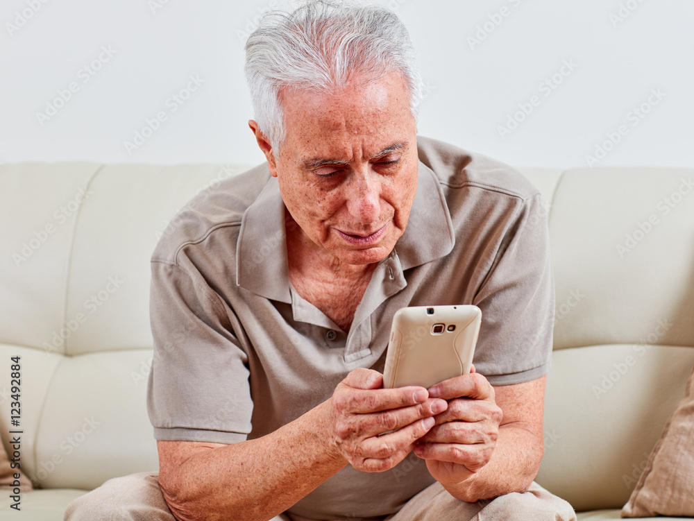 Senior man with smartphone. Senior man with smartphone.