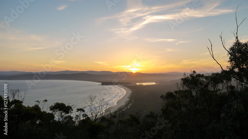 Disaster Bay Lookout in Ben Boyd National Park at sunset - Australia photo