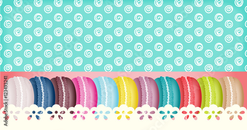 Colorful france macarons banner
