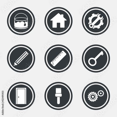 Repair  construction icons. Service signs.