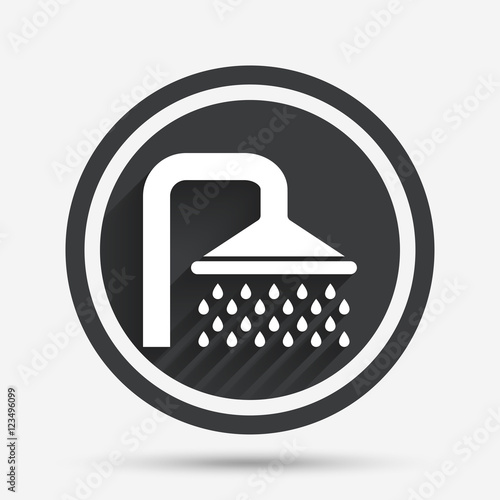 Shower sign icon. Douche with water drops symbol.