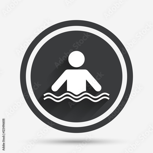 Swimming sign icon. Pool swim symbol.