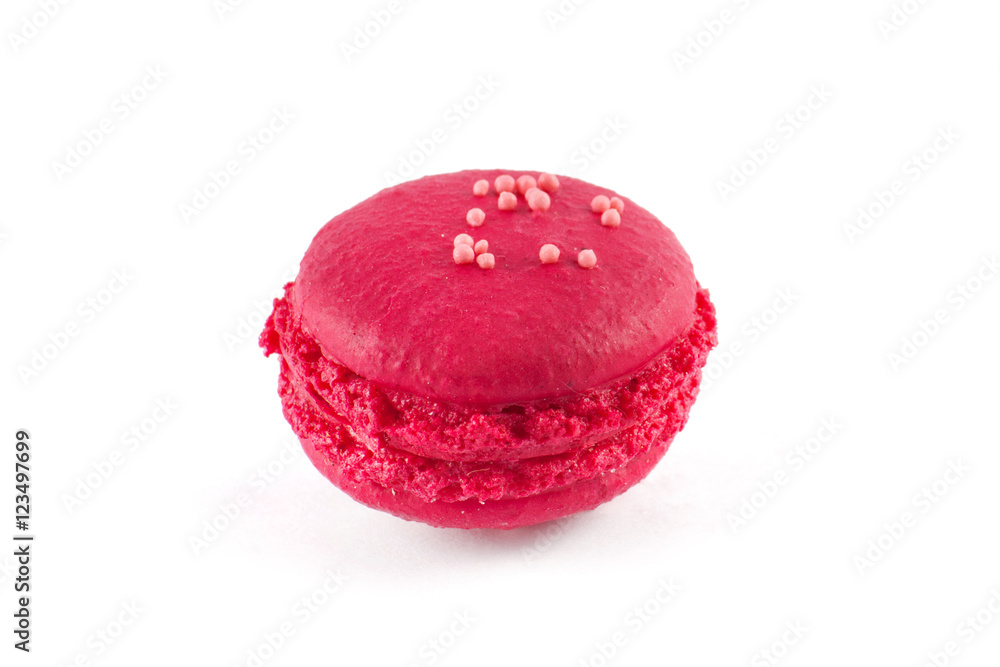 Pink macaroon isolated on white background Pink macaroon isolated on white background