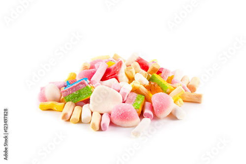 Colorful candy and marshmallows