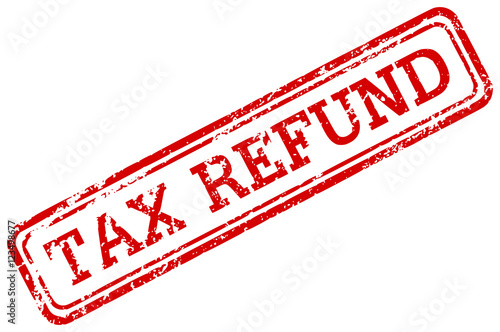 Tax refund red rubber stamp