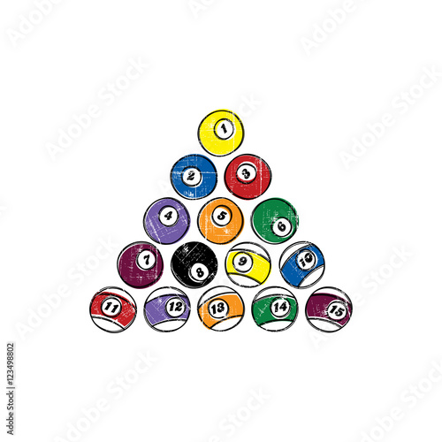 billiard ball sketch grungy doodle set