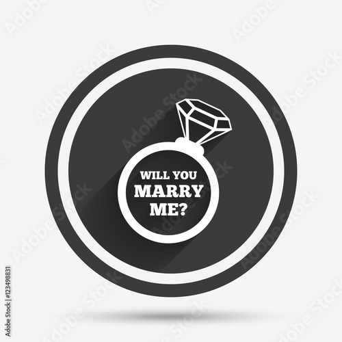 Marry me ring sign icon. Engagement symbol.
