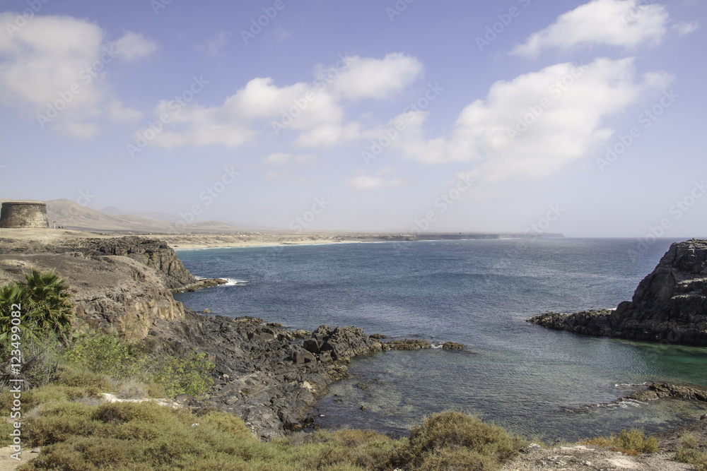 Bucht von El Cotillo an einem Sommertag, Fuerteventura, Kanaren,