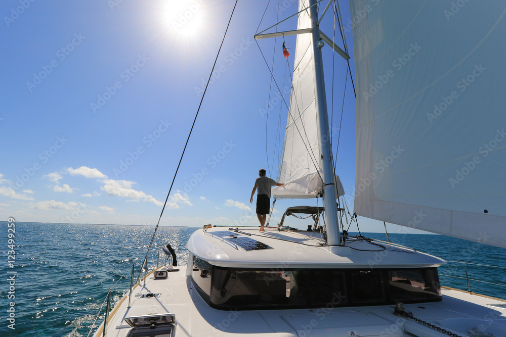 Naklejka premium Sailing boat vacation