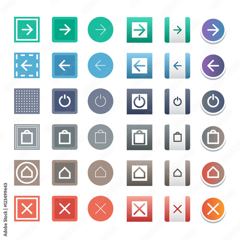 Web buttons vector icons. Web buttons vector icons.