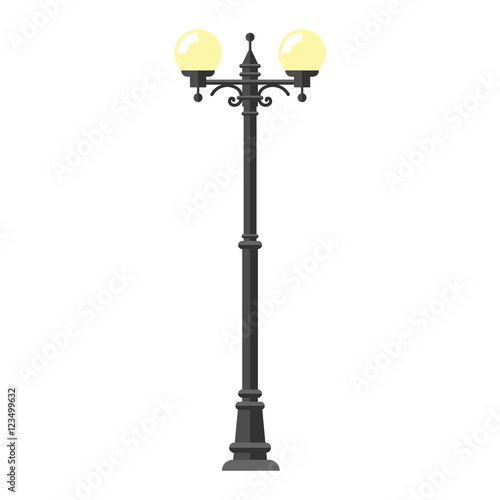Street lamp silhouette vector