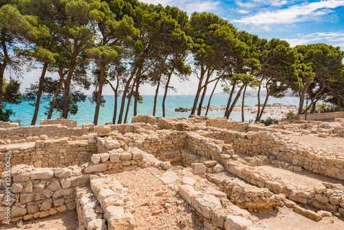 Greco-Roman archaeological site of Ampurias (Empuries) in the Gulf of Roses, Catalonia, Spain. photo