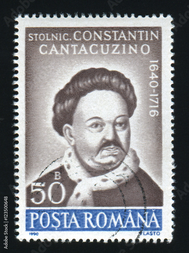 ROMANIA - CIRCA 1990: A post stamp printed in Romania, shows portrait of Constantin Cantacuzino, 1640 - 1716, circa 1990.