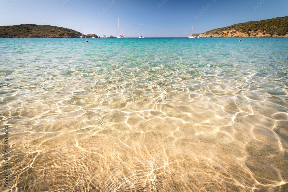 Transparent sea and crystal clear water of Sardinia.