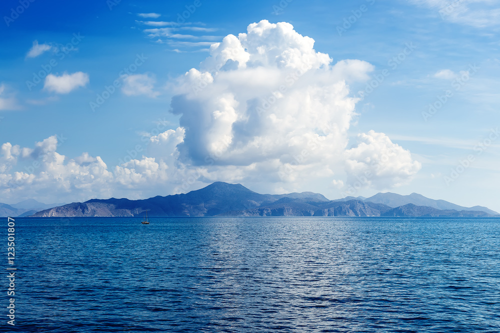 sky and cloud over island at sea sky and cloud over island at sea