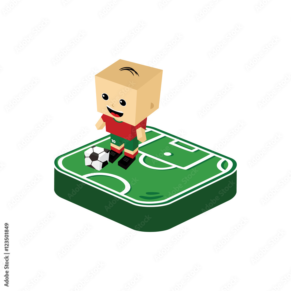 Obraz premium soccer player isometric cartoon