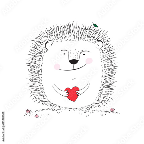 Hedgehogs love confession,   black and white