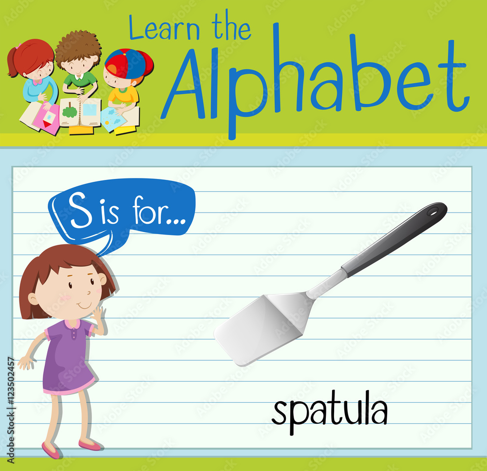 Flashcard letter S is for spatula Flashcard letter S is for spatula