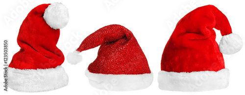 Santa Claus hats isolated on white