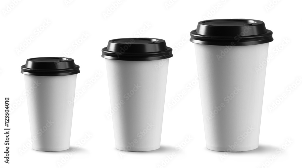 Coffee cups isolated on white Coffee cups isolated on white