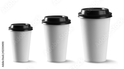 Wallpaper Mural Coffee cups isolated on white Torontodigital.ca