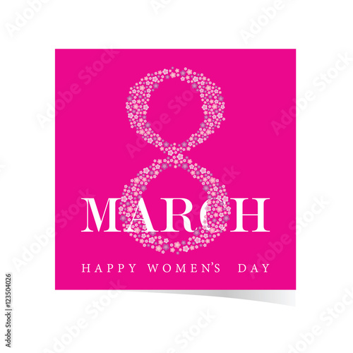 happy 8 march womans day icon illustration