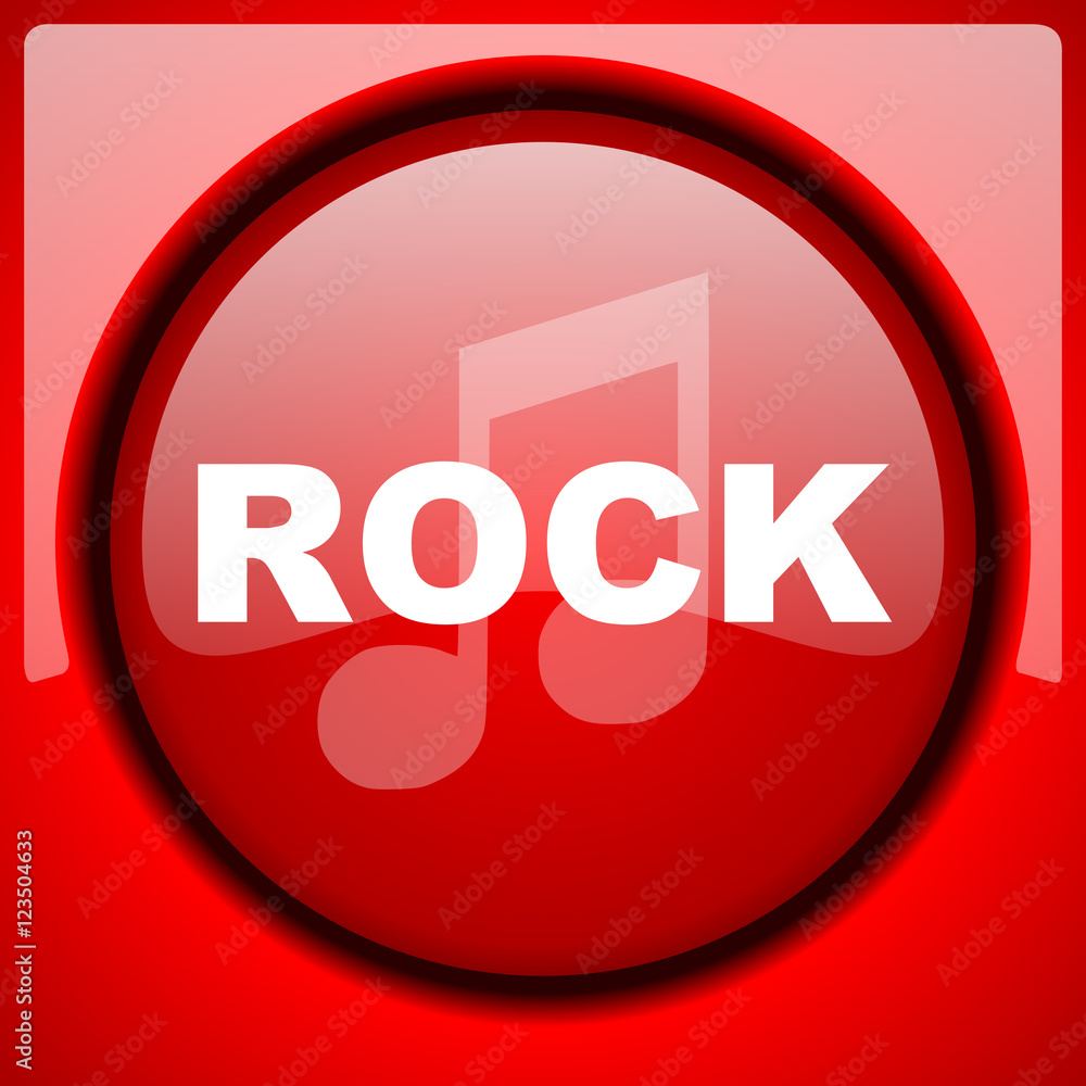 rock music red icon plastic glossy button rock music red icon plastic glossy button