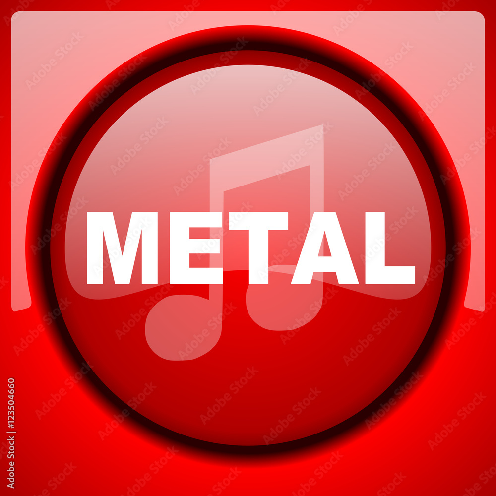 metal music red icon plastic glossy button metal music red icon plastic glossy button
