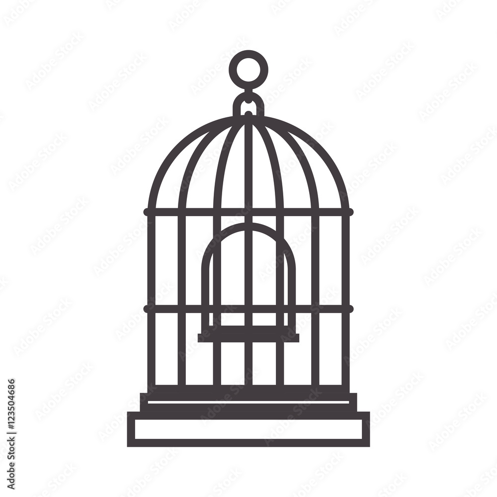 silhouette for bird cage with swing vector illustration silhouette for bird cage with swing vector illustration