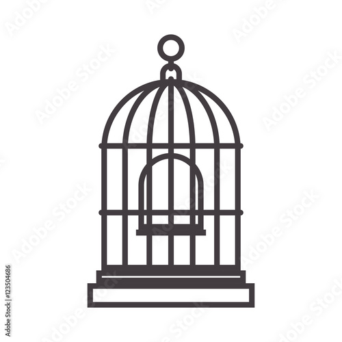 Wallpaper Mural silhouette for bird cage with swing vector illustration Torontodigital.ca