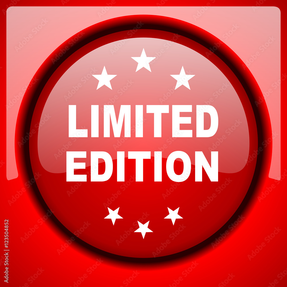 limited edition red icon plastic glossy button limited edition red icon plastic glossy button