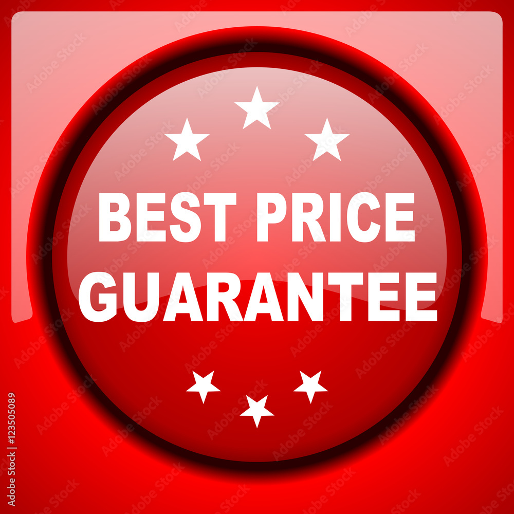 best price guarantee red icon plastic glossy button best price guarantee red icon plastic glossy button