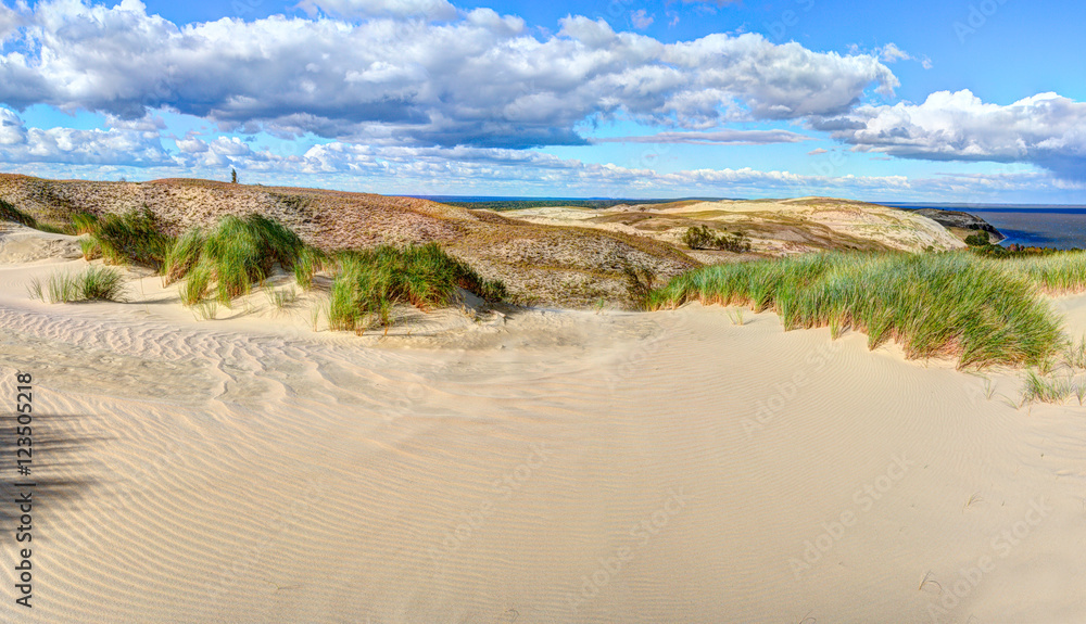 Grey dunes in the fall time. Curonian Spit, Lithuania.