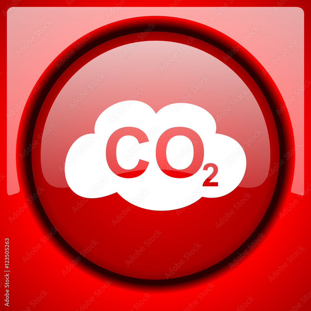carbon dioxide red icon plastic glossy button carbon dioxide red icon plastic glossy button