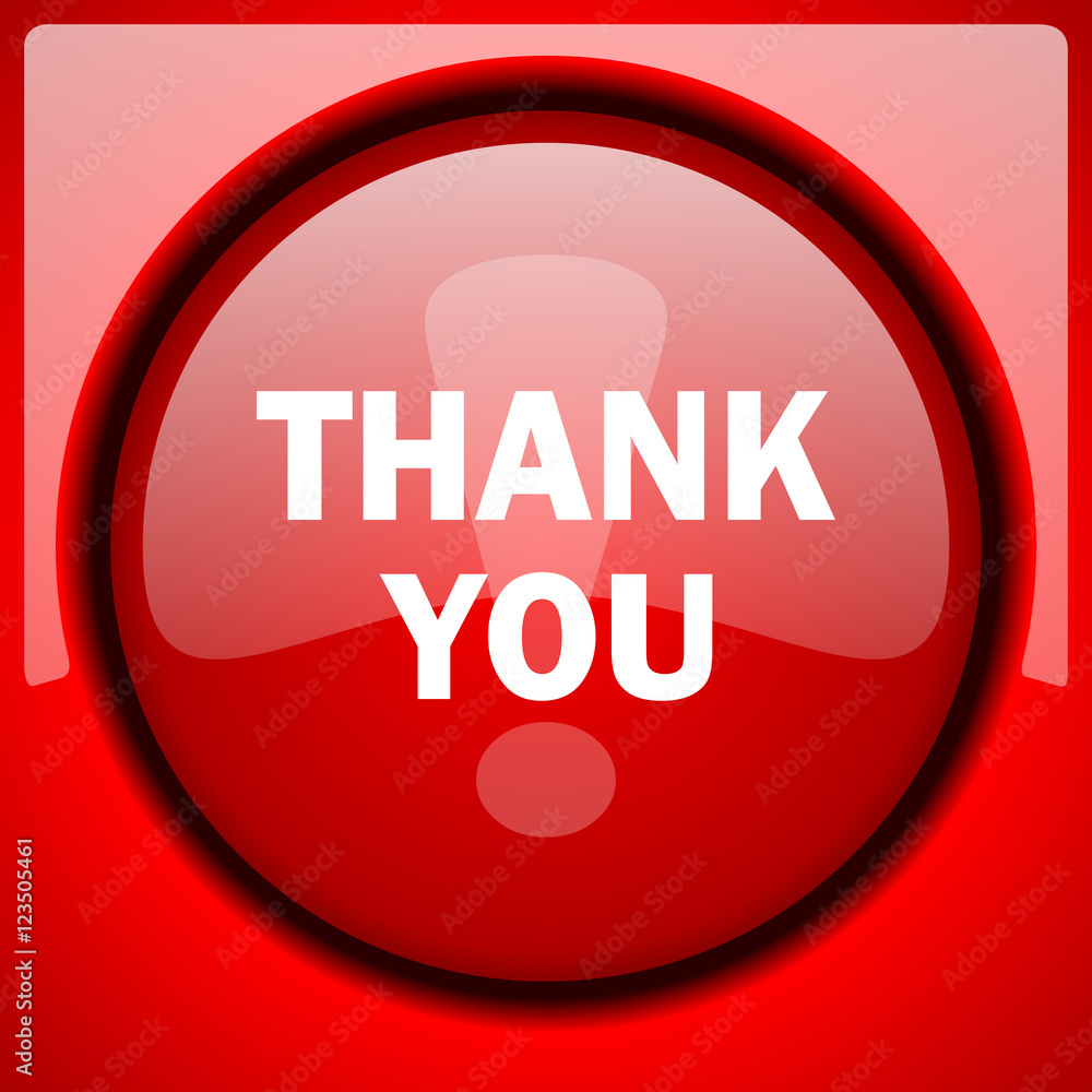 thank you red icon plastic glossy button thank you red icon plastic glossy button