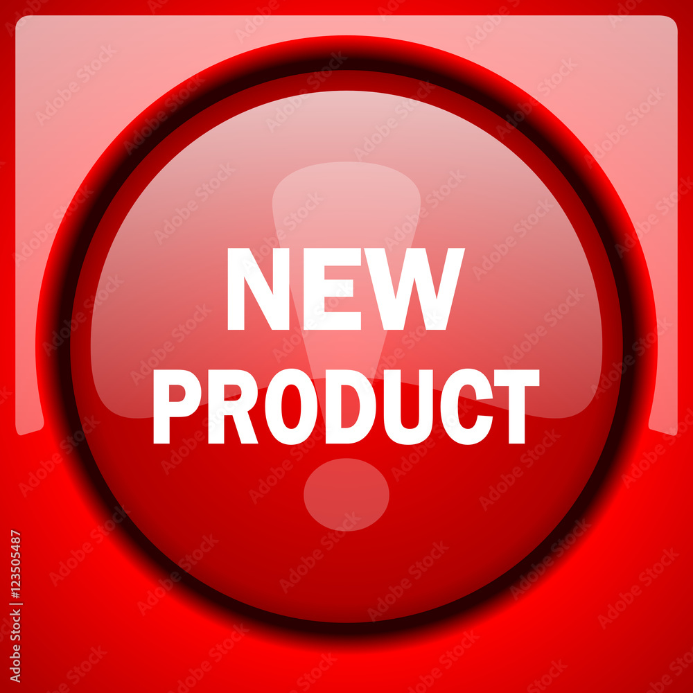 new product red icon plastic glossy button new product red icon plastic glossy button
