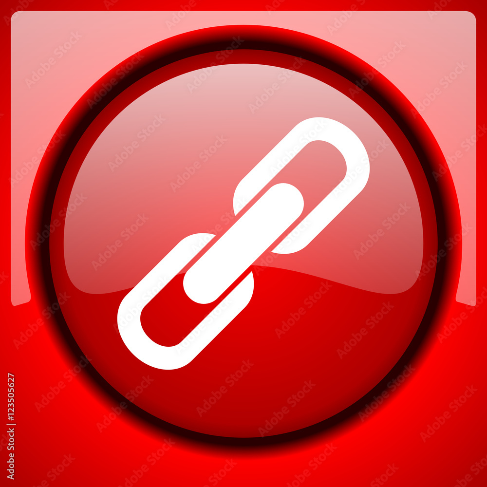 link red icon plastic glossy button link red icon plastic glossy button