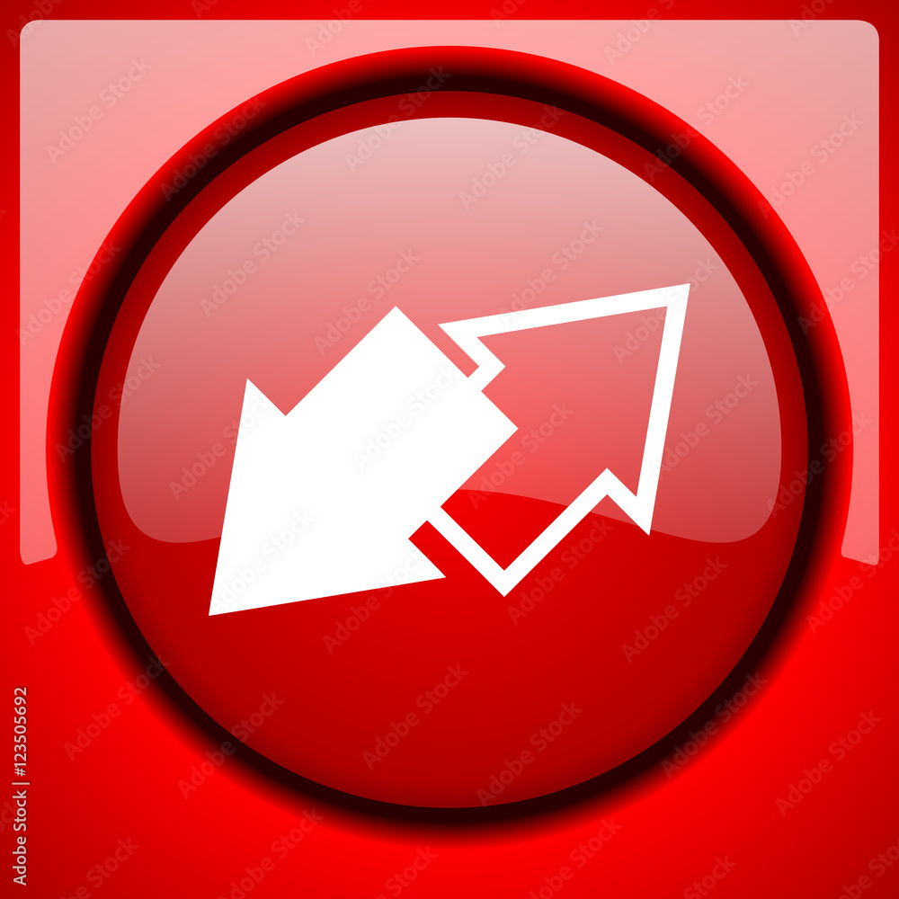 exchange red icon plastic glossy button exchange red icon plastic glossy button