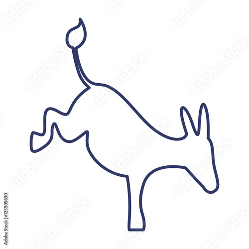 Silhouette with donkey kick behind vector ilustration