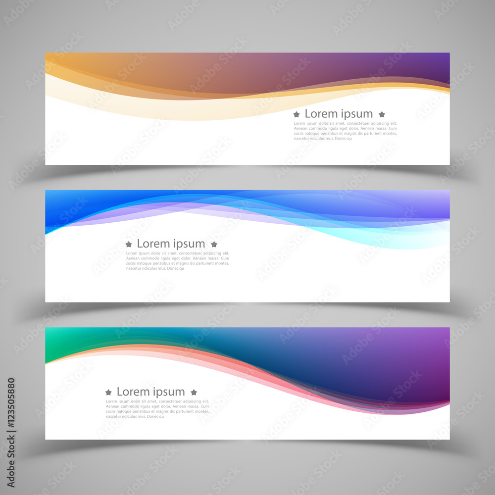 Fototapeta premium Set of banner templates. Modern abstract Vector Illustration de