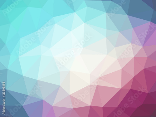 Abstract pink blue gradient low polygon shaped background