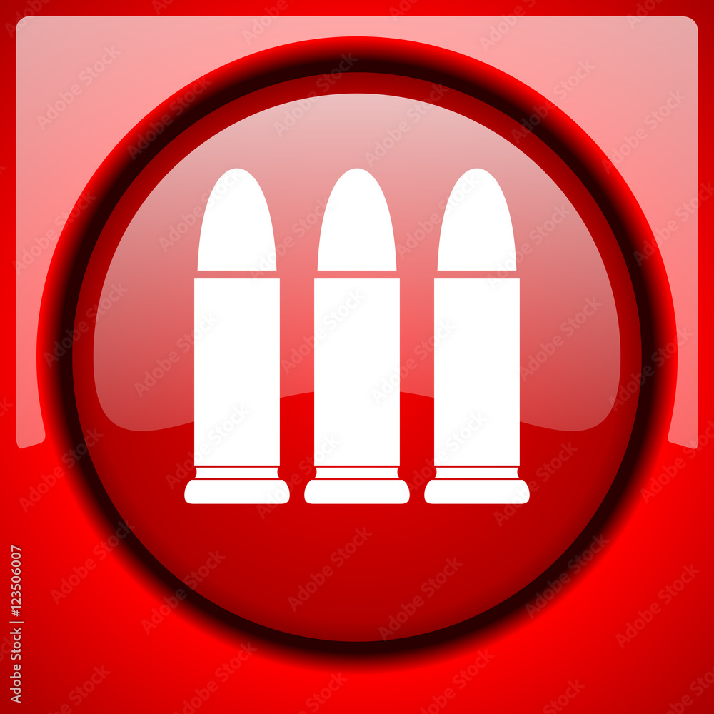ammunition red icon plastic glossy button ammunition red icon plastic glossy button