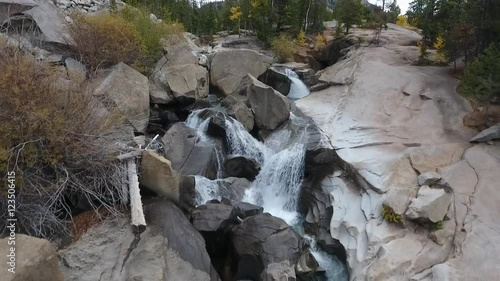Aerial Drone footage of the Roaring Fork River In Colorado during the fall change of colors