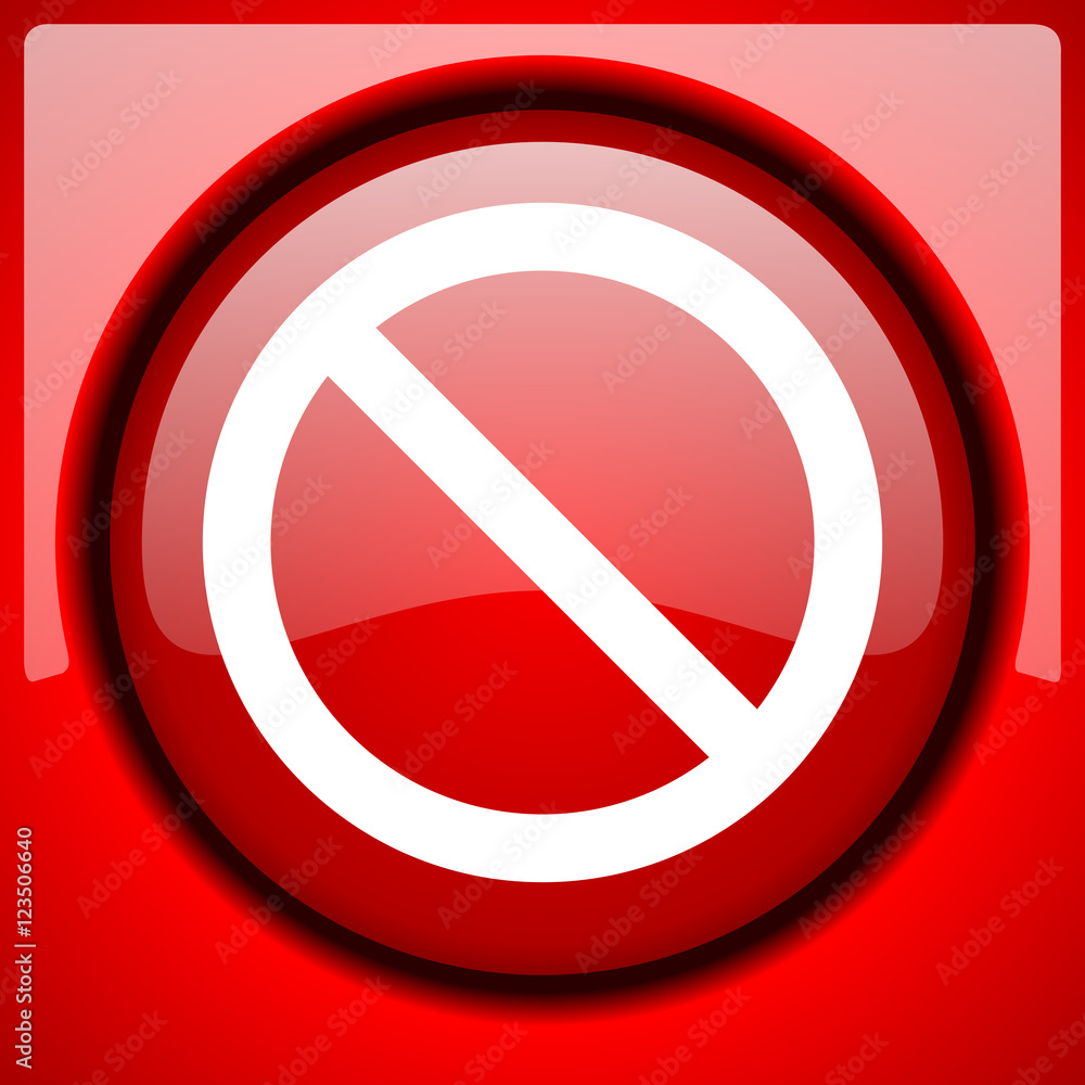 access denied red icon plastic glossy button