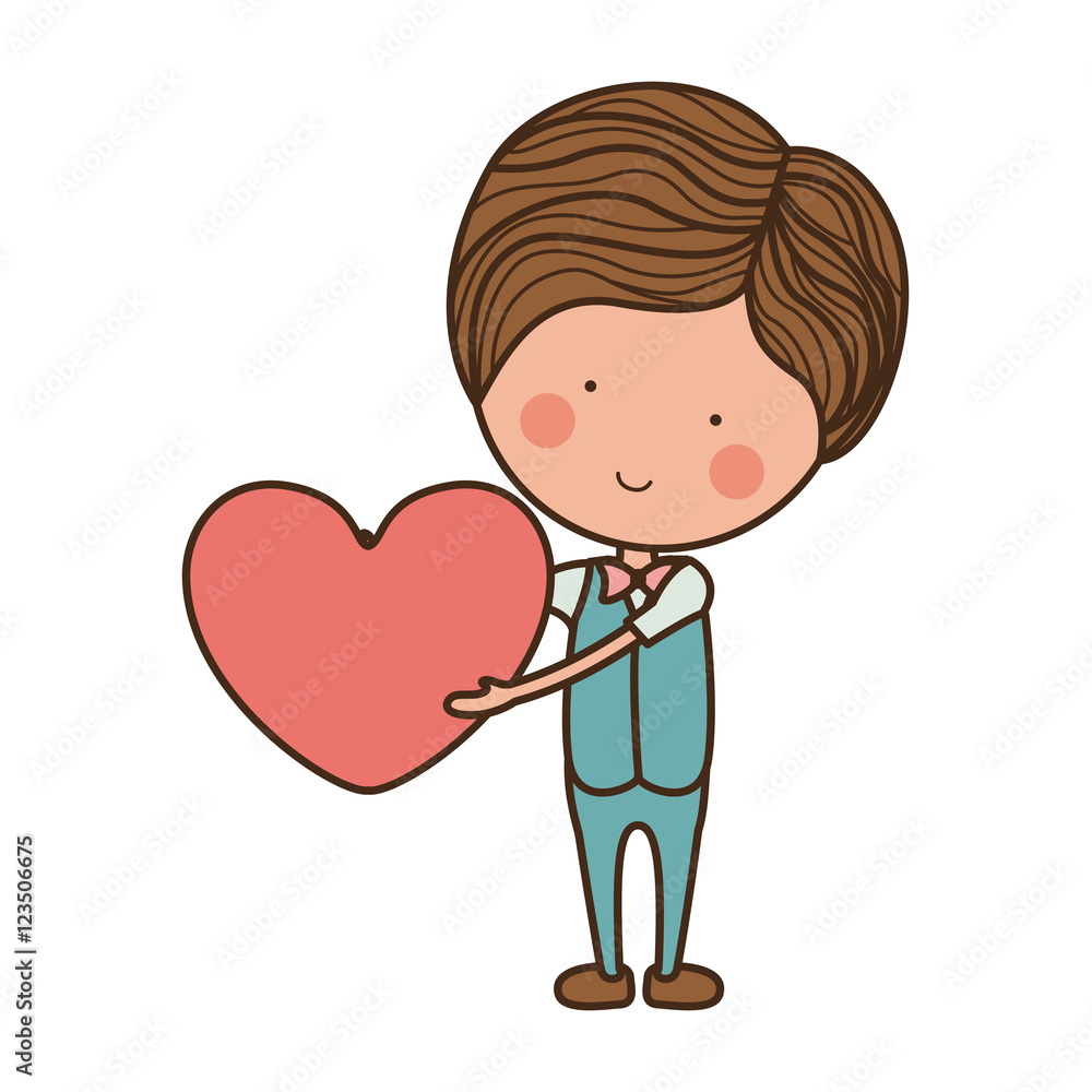 man formal suit holding heart vector illustration man formal suit holding heart vector illustration