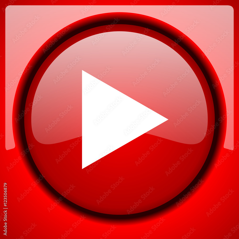 play red icon plastic glossy button play red icon plastic glossy button